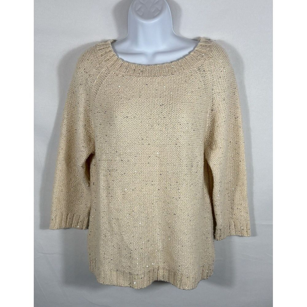 Talbots Wool Blend Sequin Sweater Cozy Women's La… - image 1